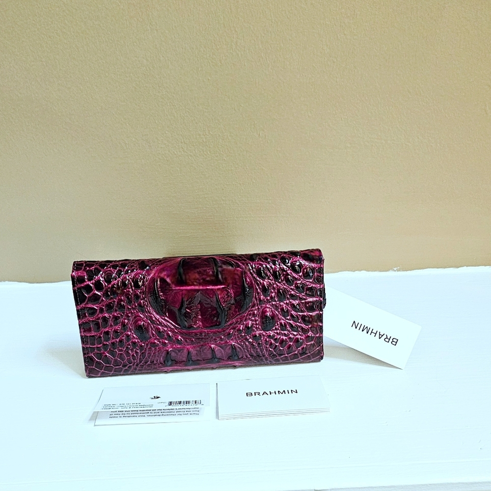NWT Brahmin CHERRY LACQUER Sophia w/Veronica Wallet - Picture 13 of 16